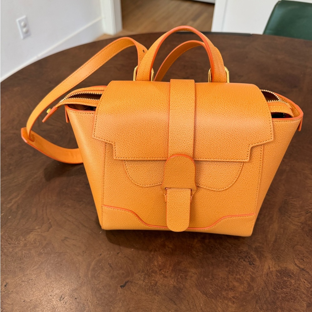 Orange pebbled leather Senreve Mini Maestra bag - Picture 7 of 12